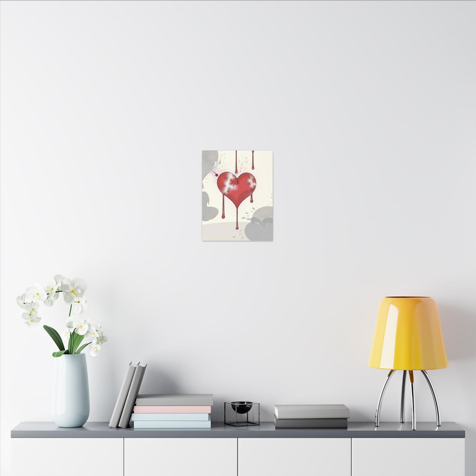 IS_1278 Dripping Heart Matte Canvas - Image 4