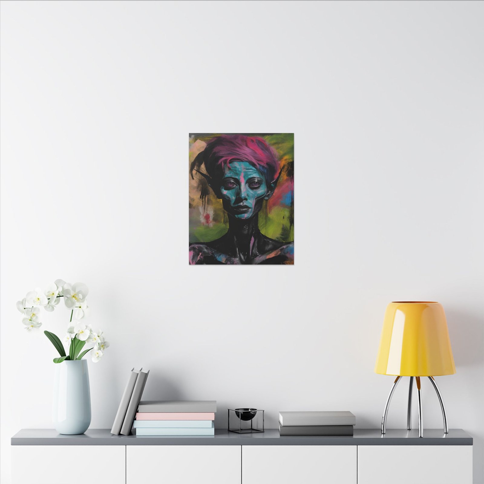 IS_4165 Abstract Alien Art Canvas Print - Colorful Stretched Wall Decor - Image 10