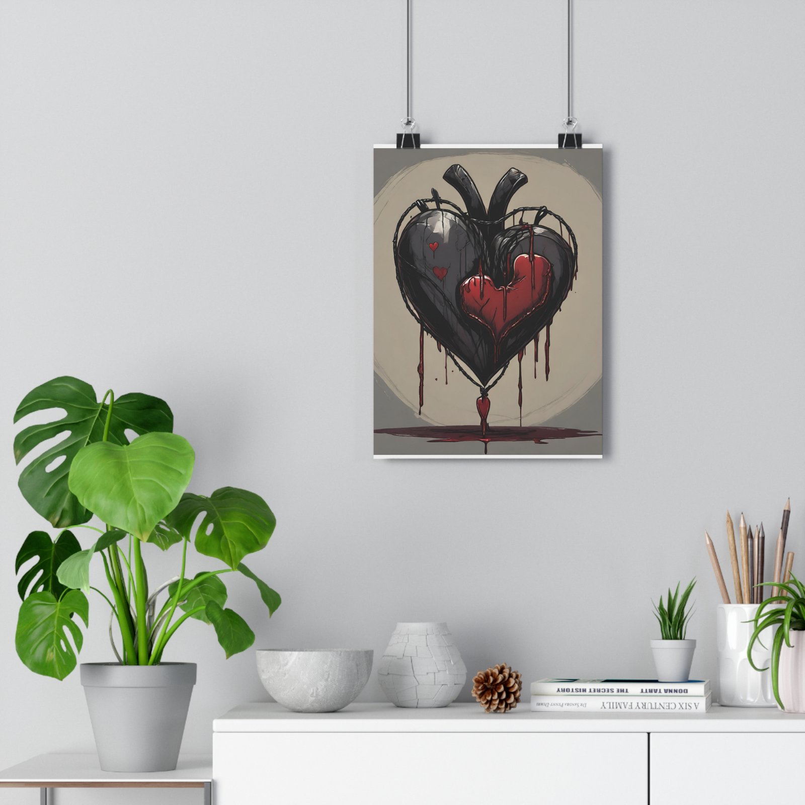 IS_1269 Black HeartGiclée Art Print - Image 2
