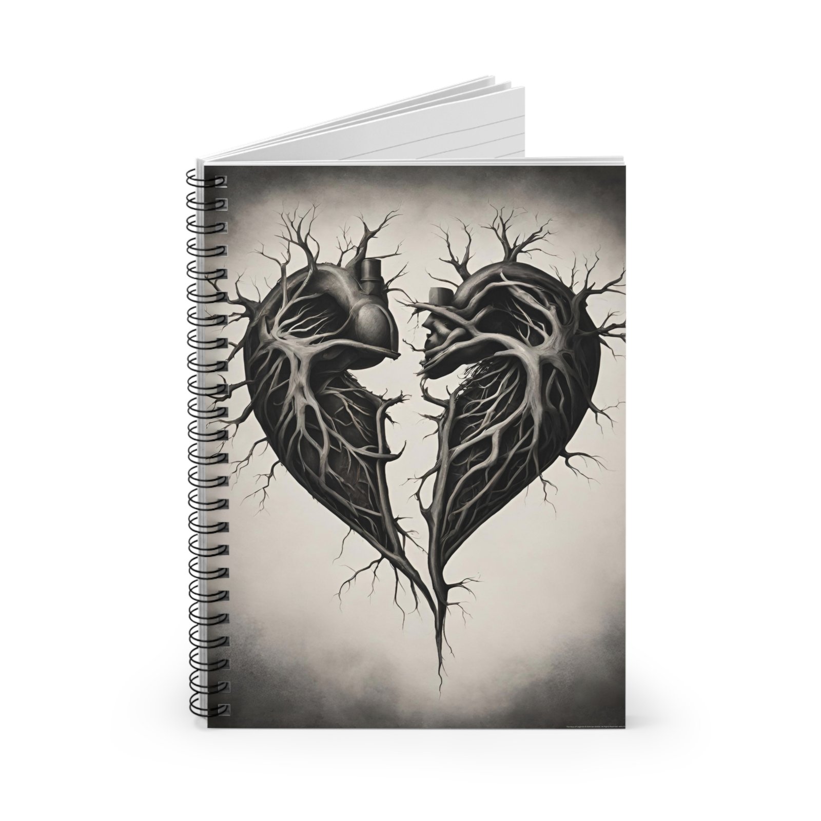 IS_1291 Black Heart Spiral Notebook