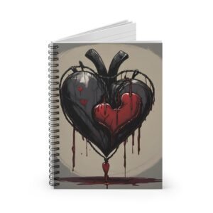 IS_1269 Black Heart Spiral Notebook
