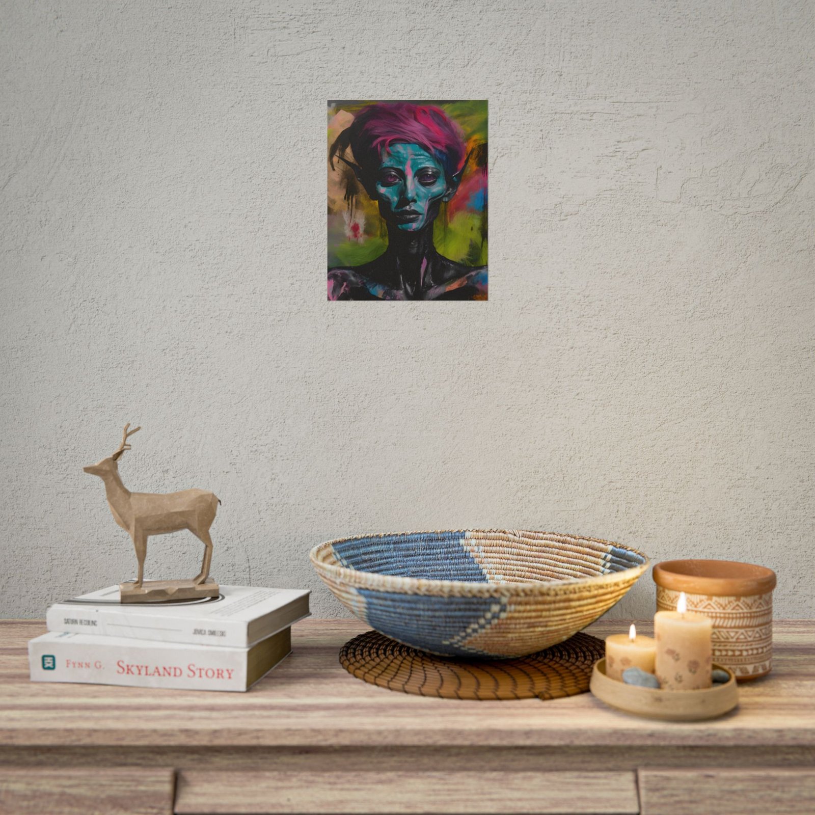IS_4165 Vibrant Art Poster | Colorful Alien Portrait for Creative Spaces - Image 9