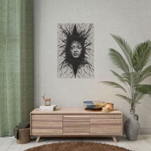 IS_3927 Artistic Rolled Poster - Abstract Shatter Face Design for Modern Decor