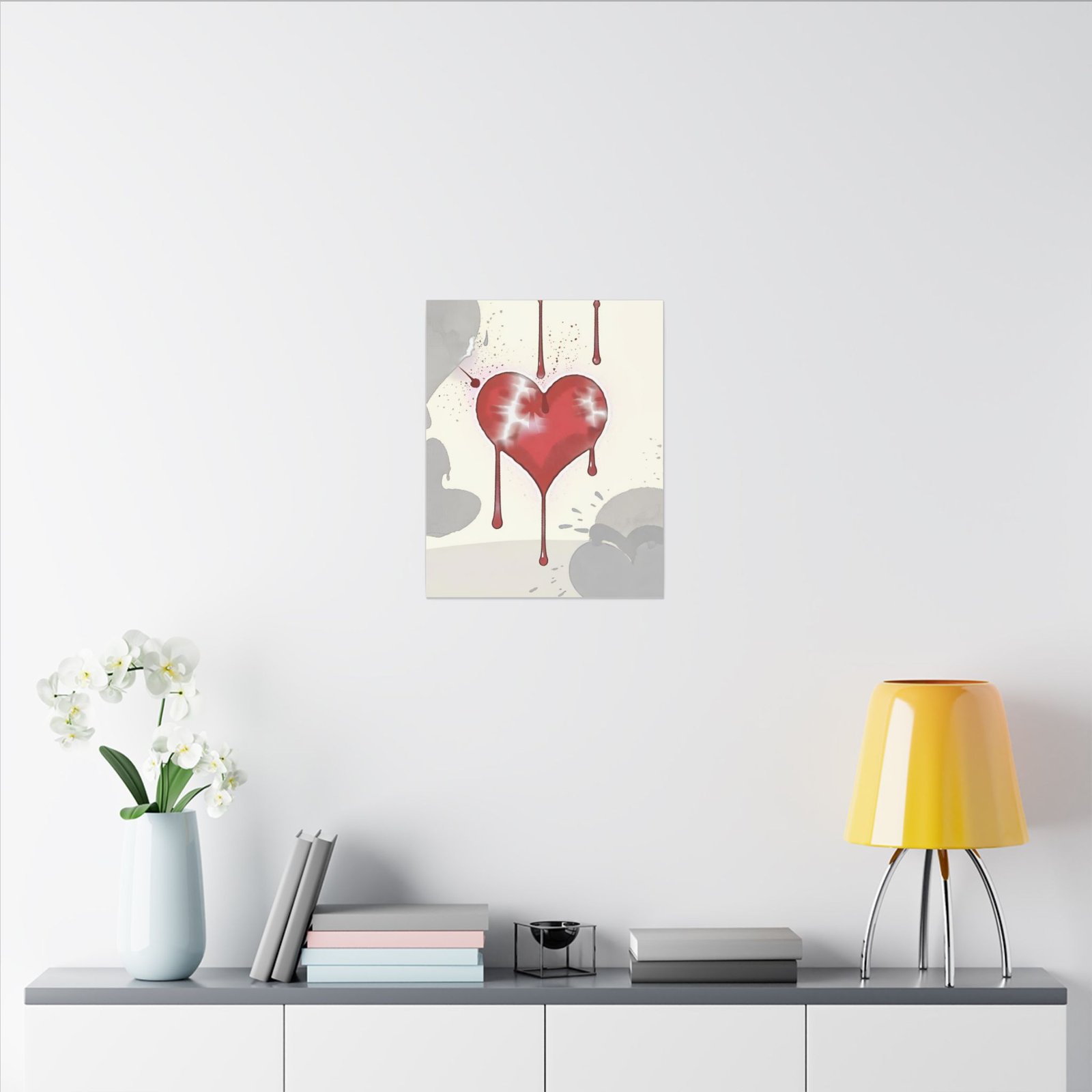 IS_1278 Dripping Heart Matte Canvas - Image 8