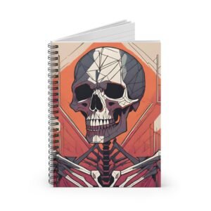 IS_3079 Geometric Skull Spiral Notebook