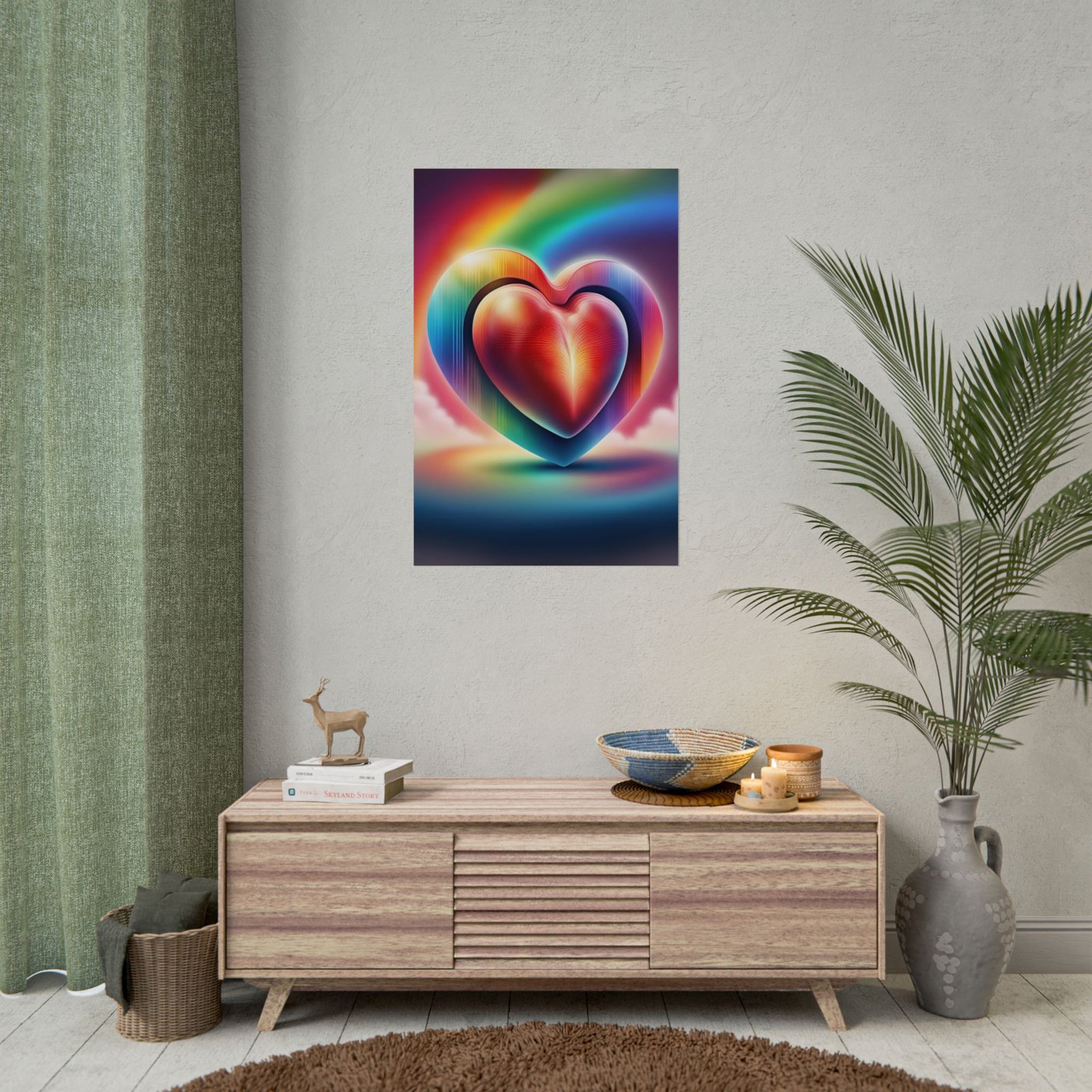 Rainbow Heart Rolled Posters IS_3856