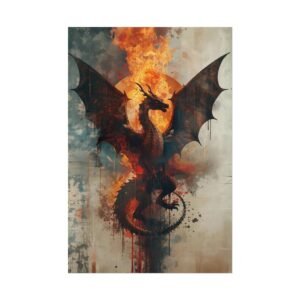 IS_6518 Dragon Fiery Fantasy Rolled Poster