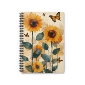 IS_6258 Sunflower & Monarch Spiral Notebook