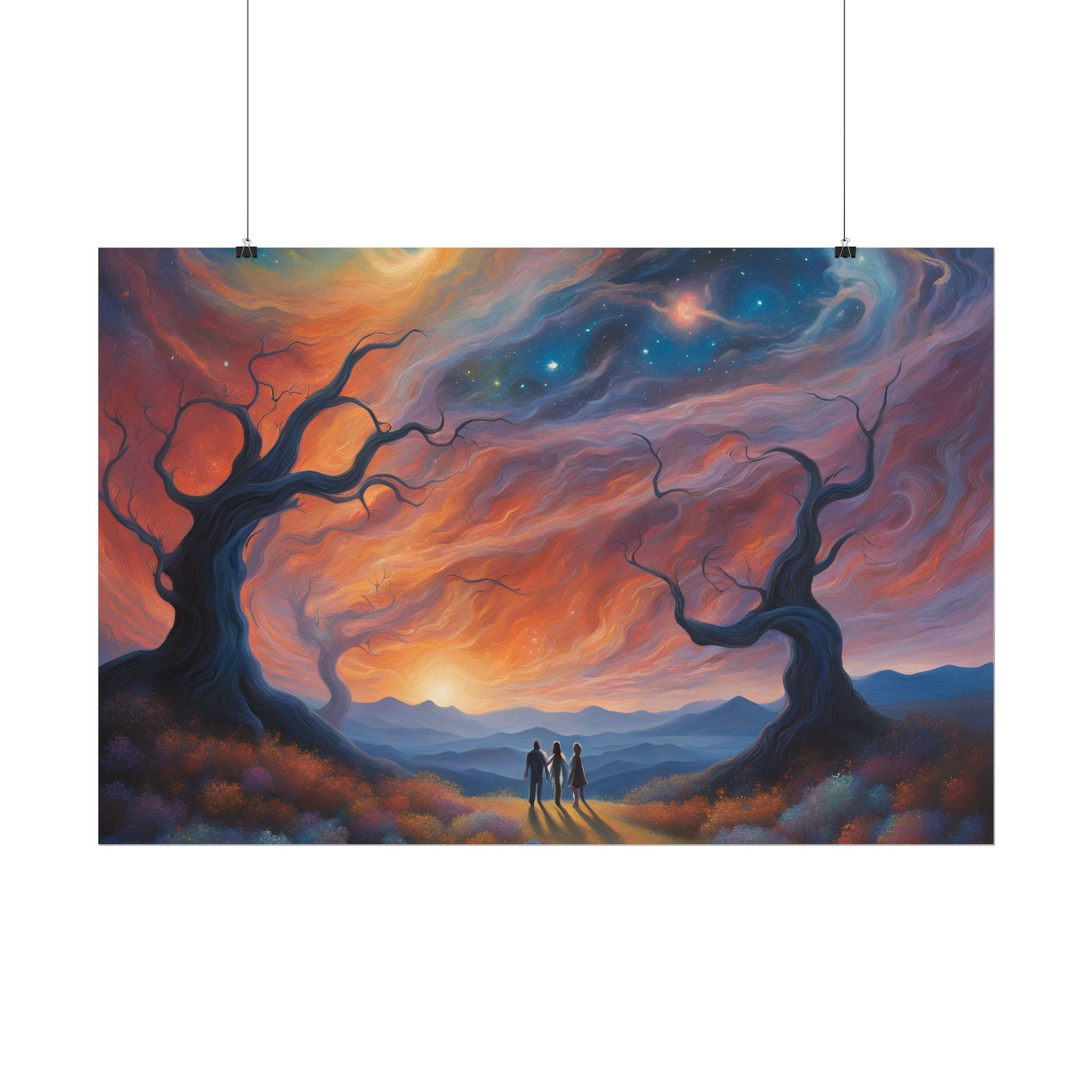 IS_3453 Surreal Twilight Whirlwind Landscape Rolled Poster - Image 2