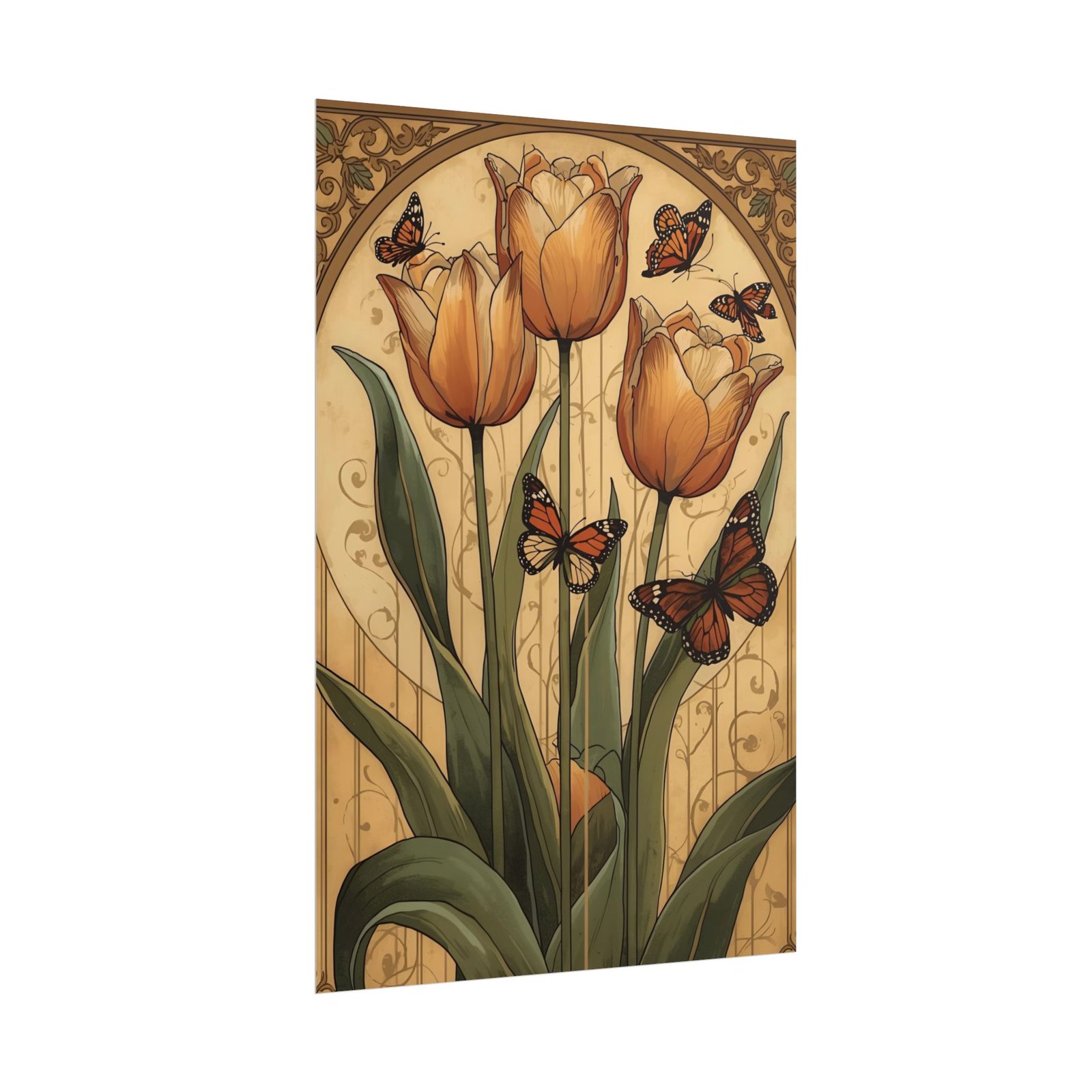 IS_6262 Tulip & Monarch Butterfly Rolled Poster - Image 3