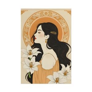 IS_6334 Art Nouveau  Floral Woman Rolled Poster