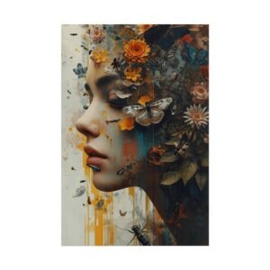 IS_6416 Surreal Floral Face Rolled Poster