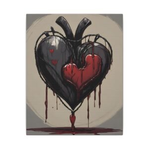 IS_1260 Black Heart Matte Canvas Print