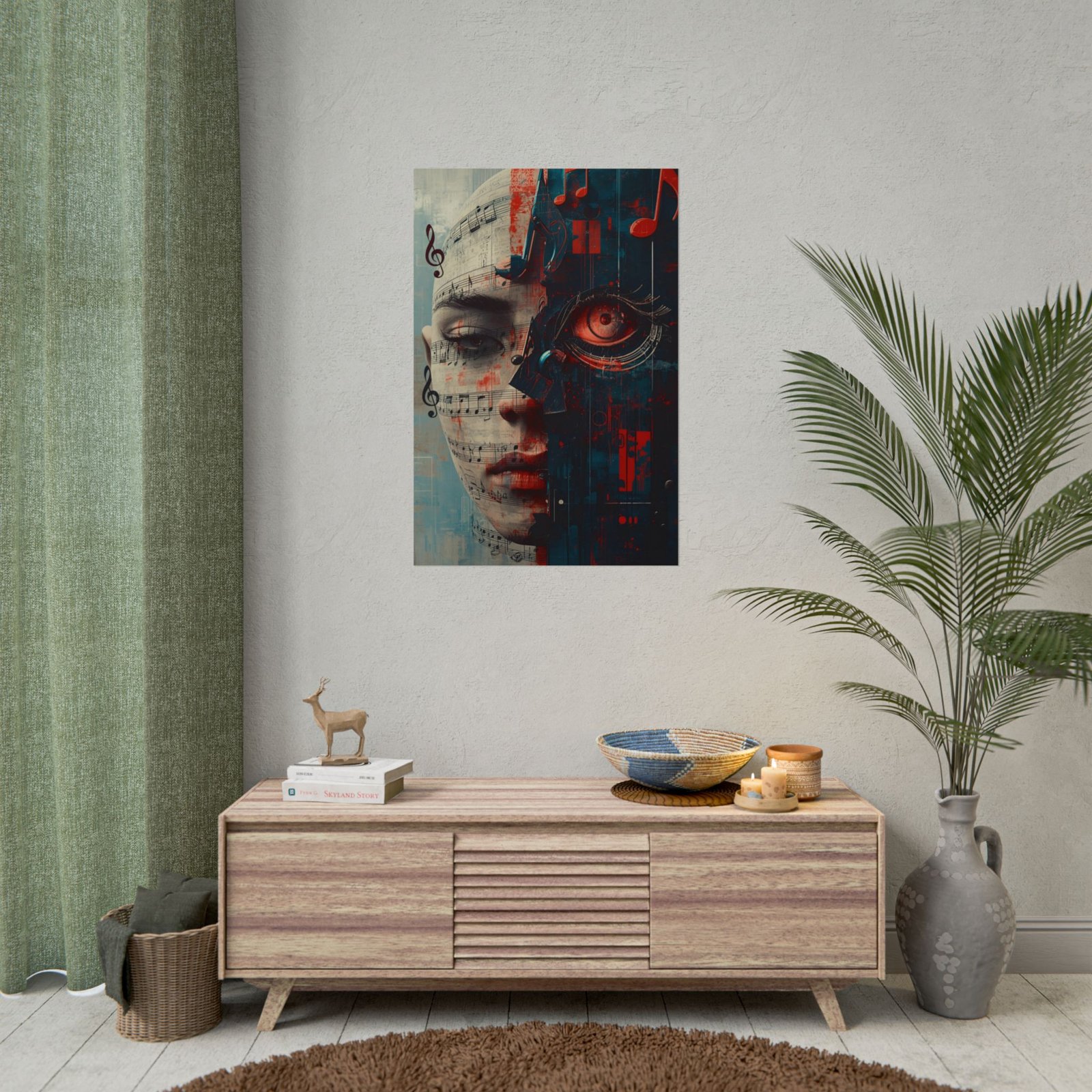 IS_6403 Music Cyberpunk Face Rolled Poster - Image 4