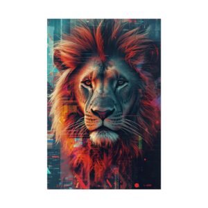 IS_6426 Vibrant Lion Portrait Rolled Poster