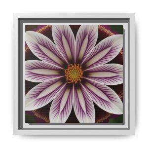 IS_4863 Framed Floral Canvas Art — Purple White Daisy Wall Print