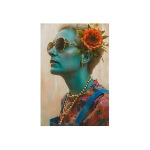 IS_6437 Surreal Fashion Portrait with Sunflower Accent Fine Art Print