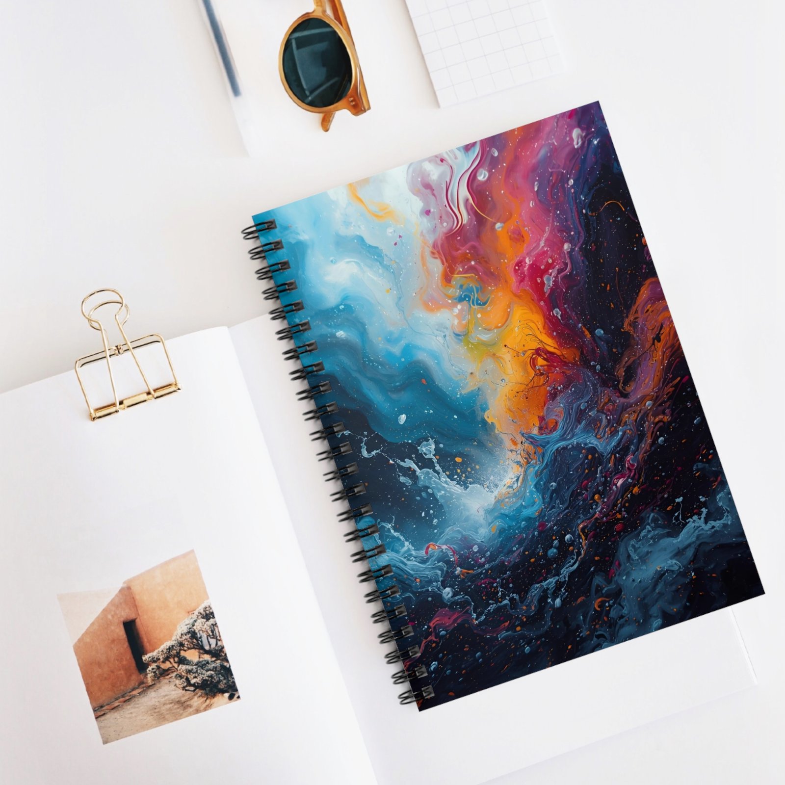 IS_6445 Abstract Cosmic Swirl Spiral Notebook - Image 5