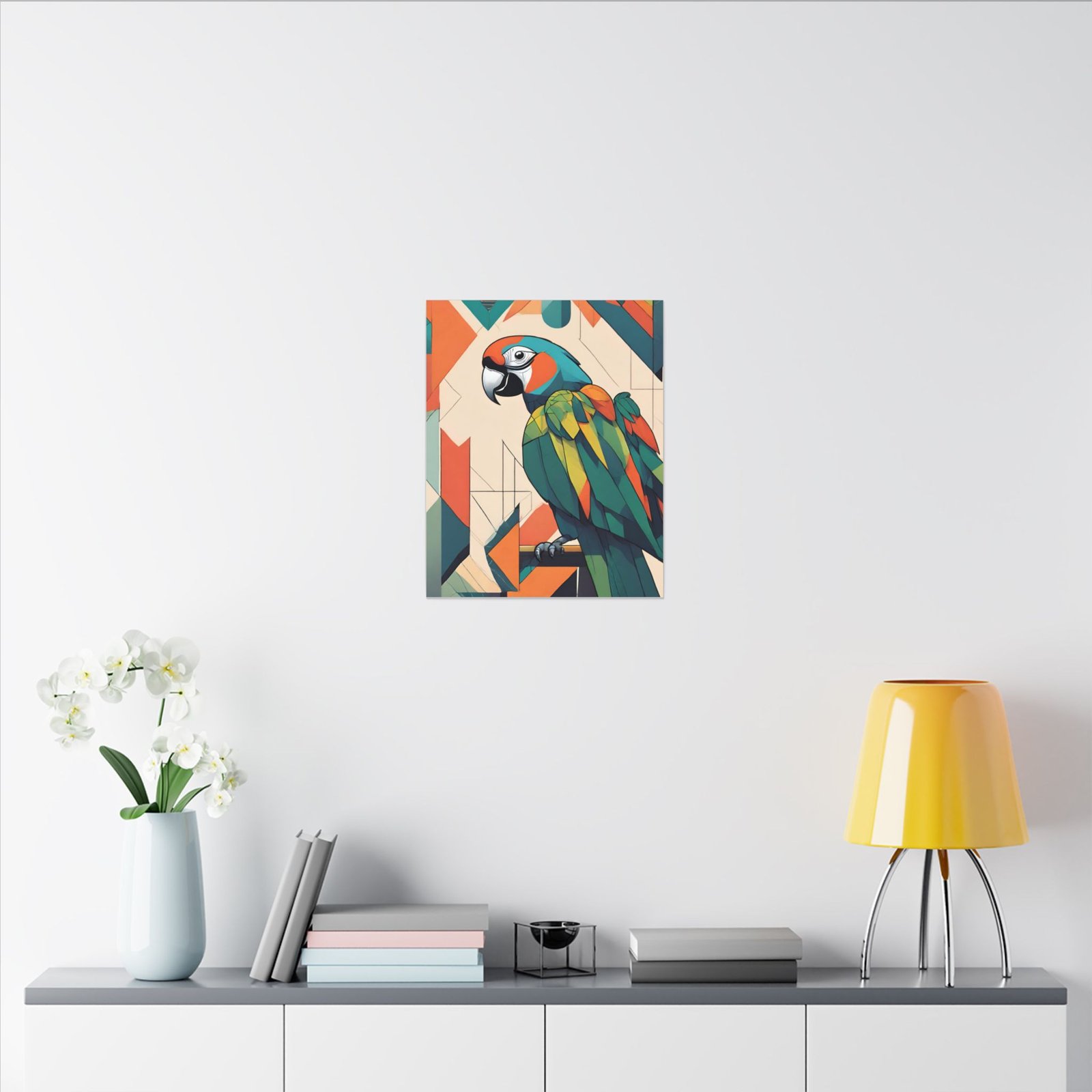 IS_0184 Modern Geometric Parrot Canvas Print - Image 6