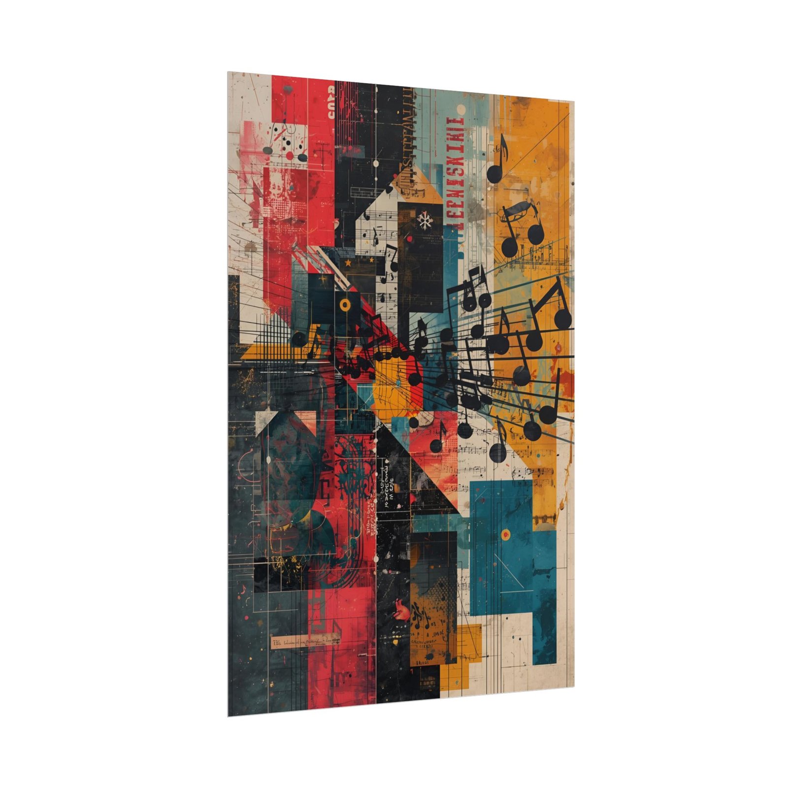IS_6405 Abstract Vintage Music Collage Rolled Poster — - Image 3
