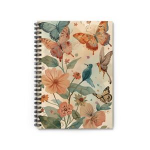 IS_6283 Floral Butterflies Spiral Notebook