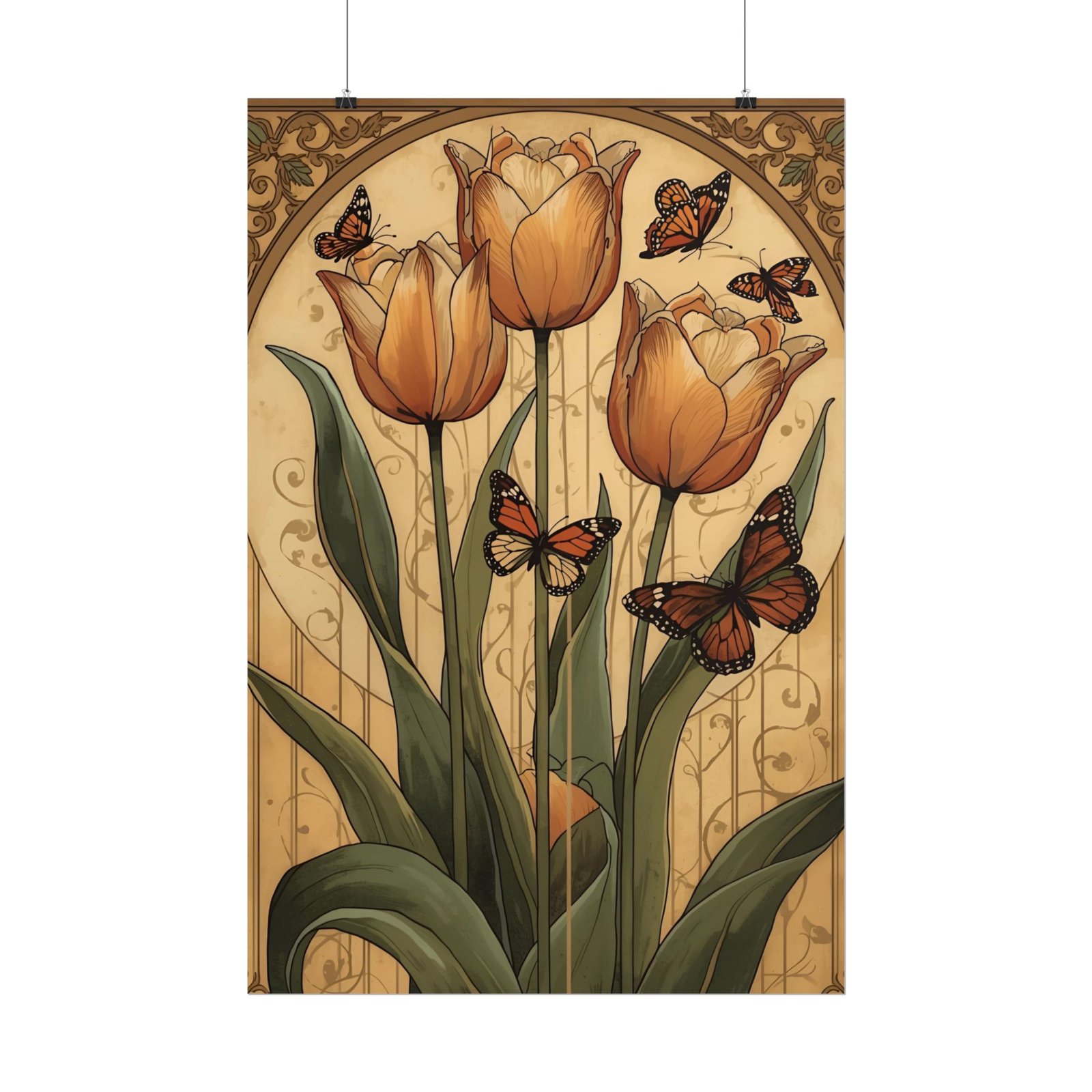 IS_6262 Tulip & Monarch Butterfly Rolled Poster - Image 2