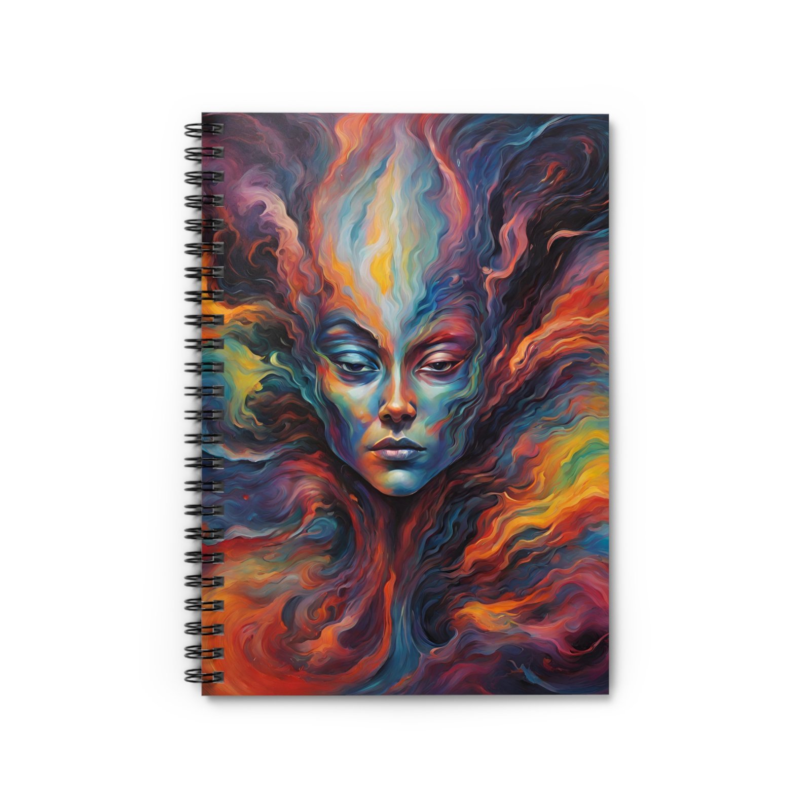IS_0390 Mystic Ethereal Face Spiral Notebook - Image 2