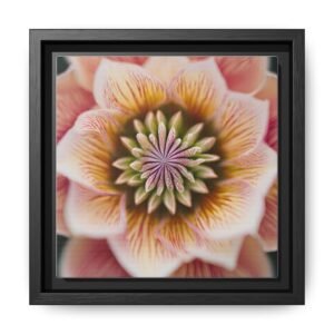IS_4842 Framed Matte Canvas - Soft Pink Floral Mandala Wall Art