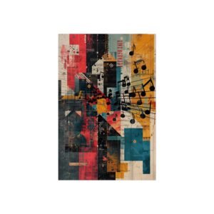 IS_6405 Abstract Retro Geometric Music Notes Fine Art Print