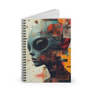 IS_6478 Alien  Retro Futuristic Portrait Spiral Notebook