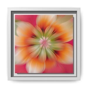 IS_4872 Framed Floral Burst Matte Canvas — Vibrant Abstract Flower Wall Art