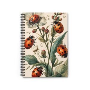 IS_6221 Ladybug Floral Spiral Notebook
