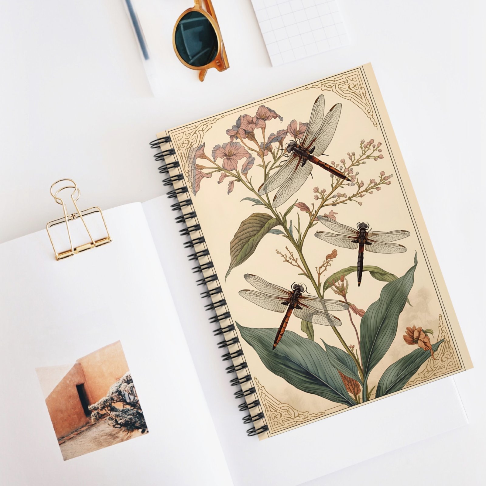 IS_6219 Dragonfly Botanical Spiral Notebook - Image 5