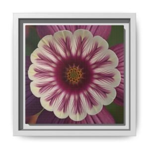 IS_4847 Framed Floral Canvas Wall Art — Pink & Cream Mandala Daisy