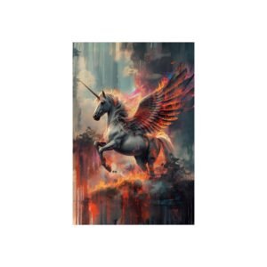 IS_6523 Majestic Flaming Pegasus Unicorn Fine Art Print