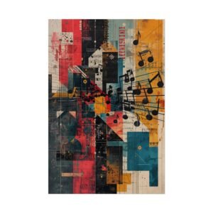 IS_6405 Abstract Vintage Music Collage Rolled Poster —