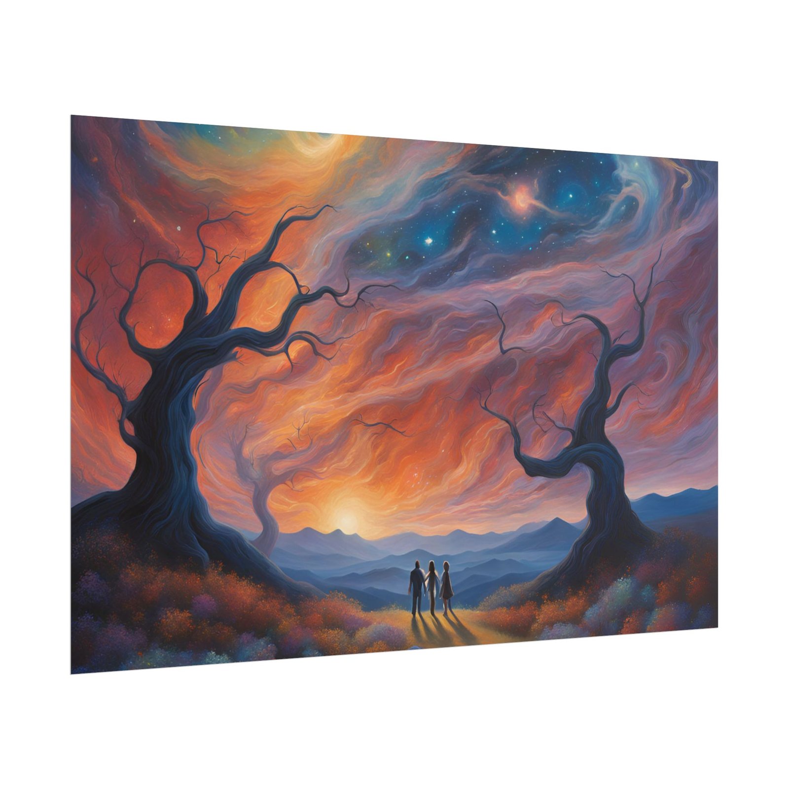 IS_3453 Surreal Twilight Whirlwind Landscape Rolled Poster - Image 3