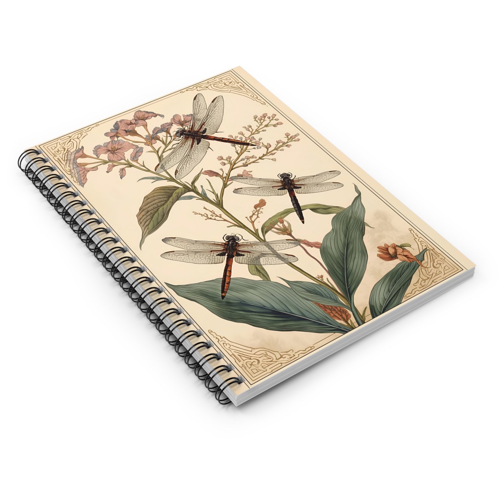 IS_6219 Dragonfly Botanical Spiral Notebook - Image 3