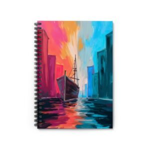 IS_6444 Sailboat Cityscape Spiral Notebook