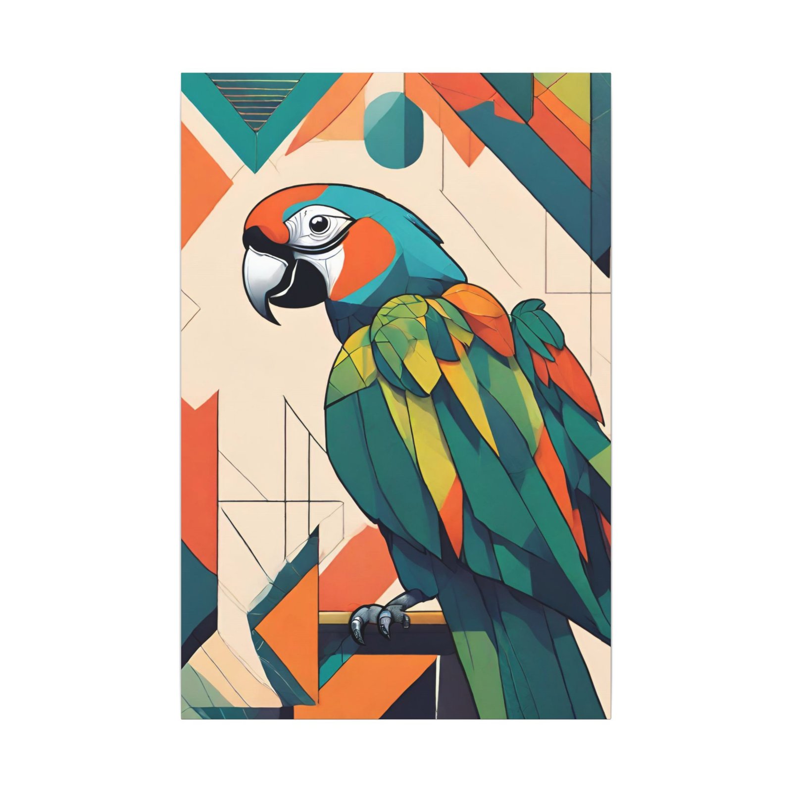 IS_0184 Modern Geometric Parrot Canvas Print