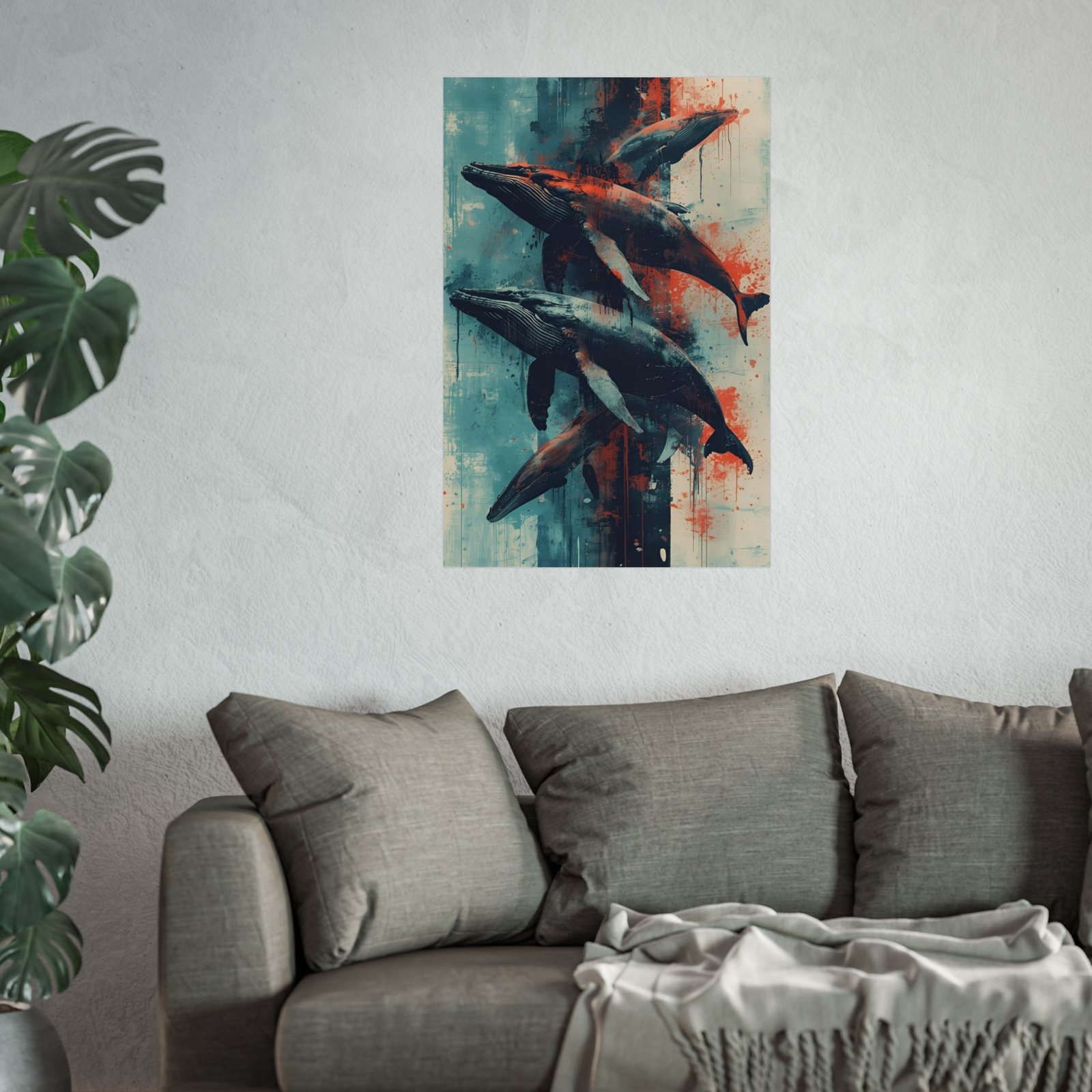 IS_6420 Abstract Oceanic Whale Fine Art Print - Image 2