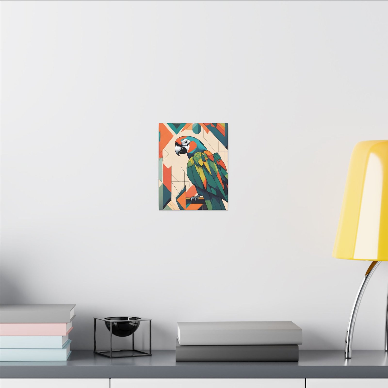 IS_0184 Modern Geometric Parrot Canvas Print - Image 7