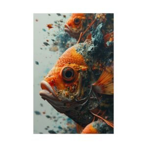 IS_6491 Vibrant Surreal Orange Koi Fish Rolled Poster