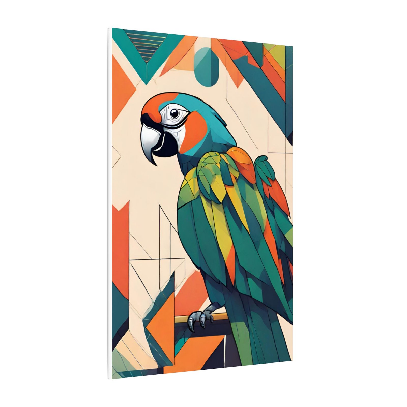 IS_0184 Modern Geometric Parrot Canvas Print - Image 4