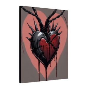 IS_1266 Gothic Dripping Heart Canvas