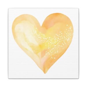 IS_4229 Golden Watercolor Heart Canvas - Matte Stretched Wall Art