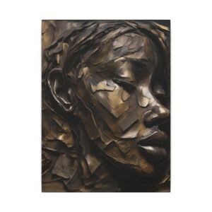 IS_4153 Artistic Matte Canvas Wall Art - Abstract Face Design for Modern Decor