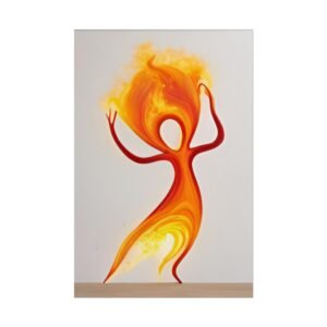 IS_4420 Vibrant Flame Dancer Rolled Poster - Energetic Wall Art for Home Decor