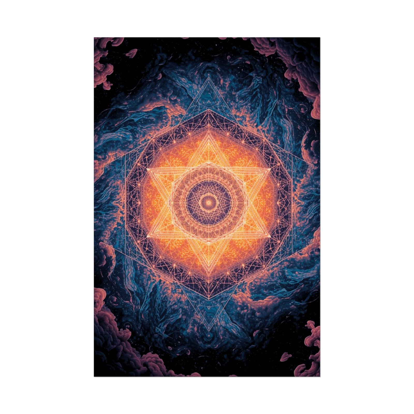 IS_6657 Celestial Mandala Rolled Poster โ Psychedelic Geometric Wall Art