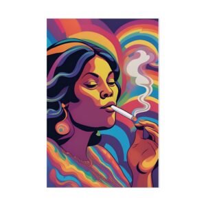 IS_6540 Psychedelic Smoke Rolled Poster - Colorful Retro Cannabis Art Print